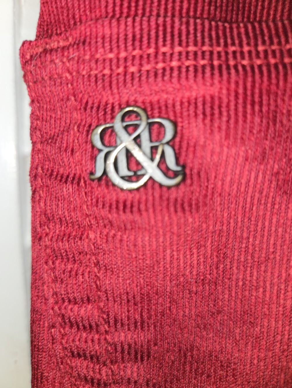 Rock & Republic Burgundy Red Corduroy Low Rise Skinny Pants Size 4 Soft Ribbed - Picture 5 of 12